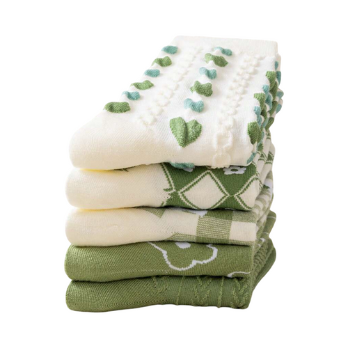 Bezaubernde 5 Paar grüne Socken
