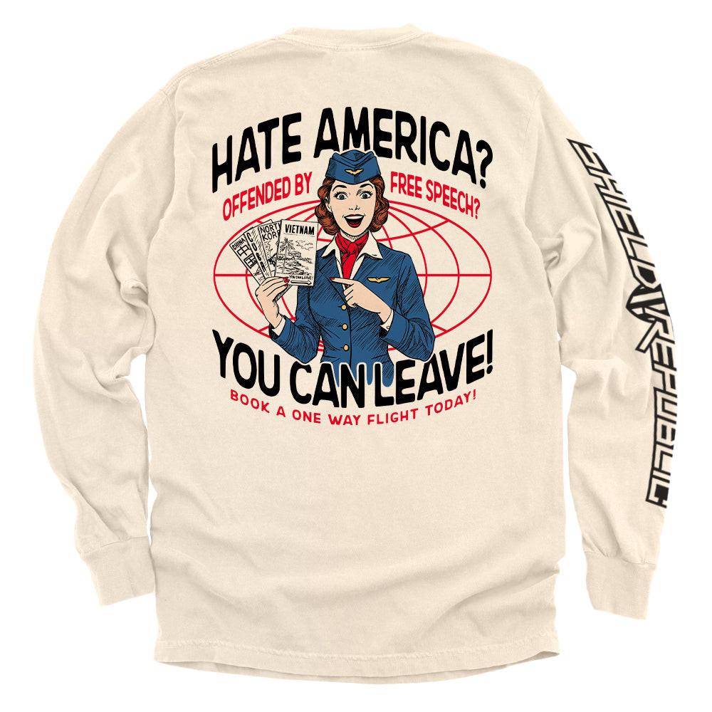 Wenn du Amerika hasst und dich von freier Meinungsäußerung beleidigt fühlst, kannst du ja gehen.