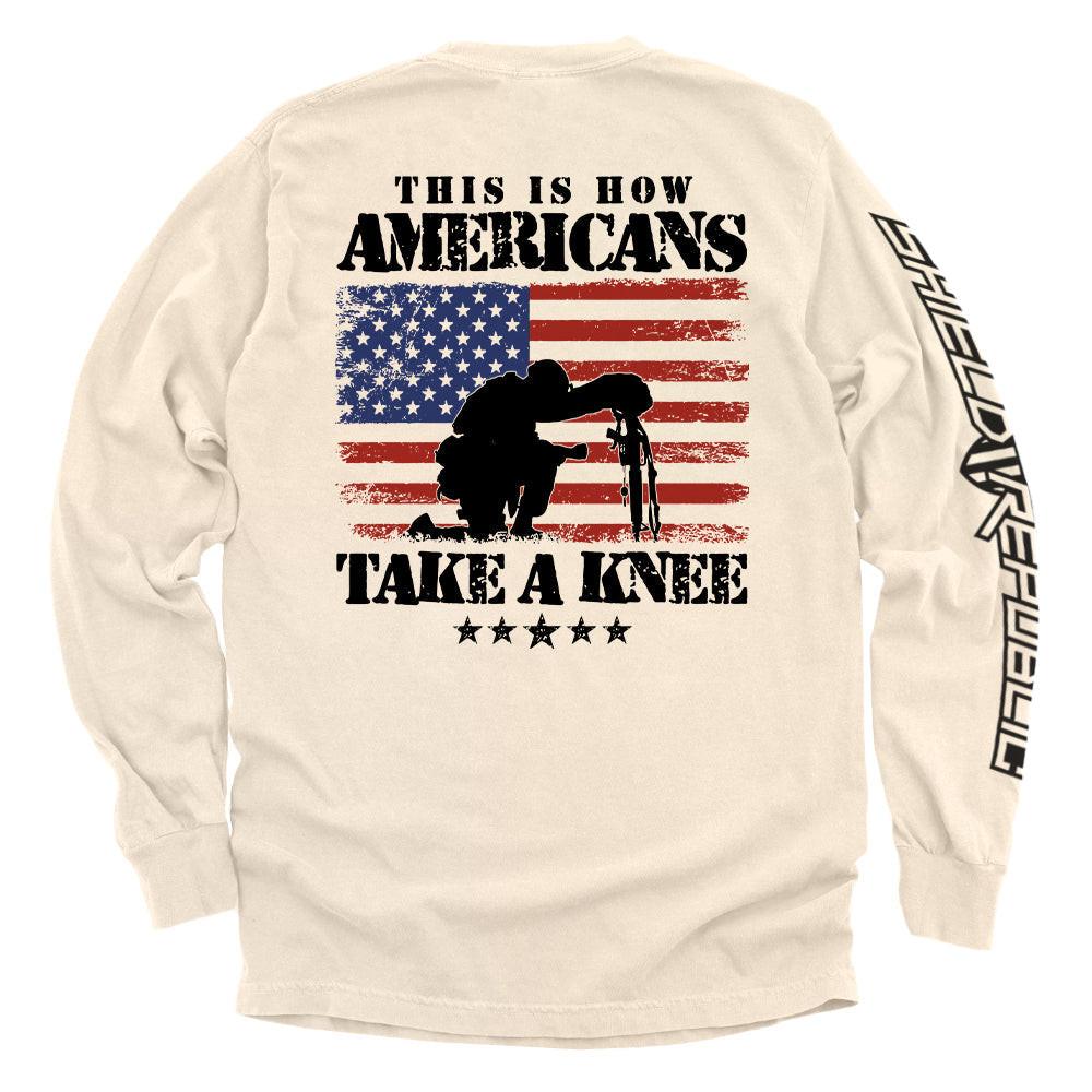 So knien Amerikaner.