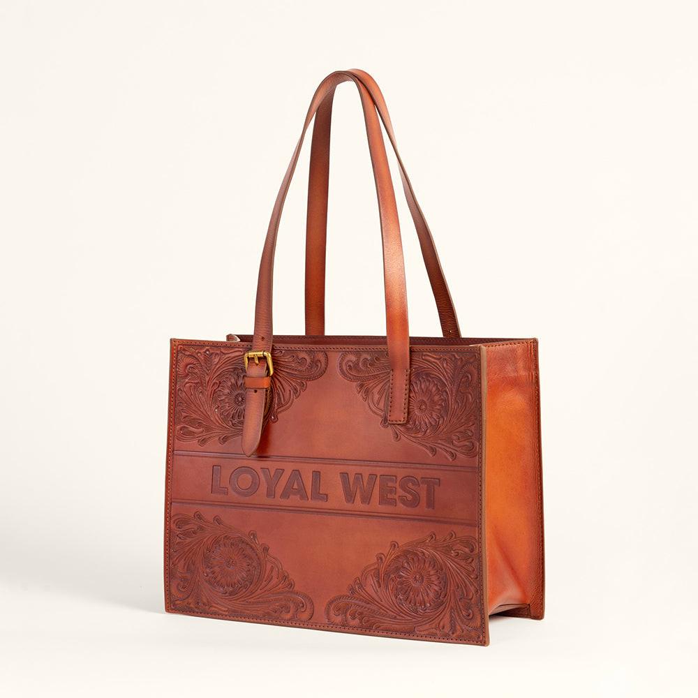 Loyal West Mivva Handtooled Medium Bag - Soft WalnutÂ Leather
