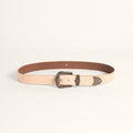 Loyal West Sophia Belt - Beige Floral Leather