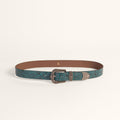 Loyal West Sophia Belt- Turquoise Floral Leather