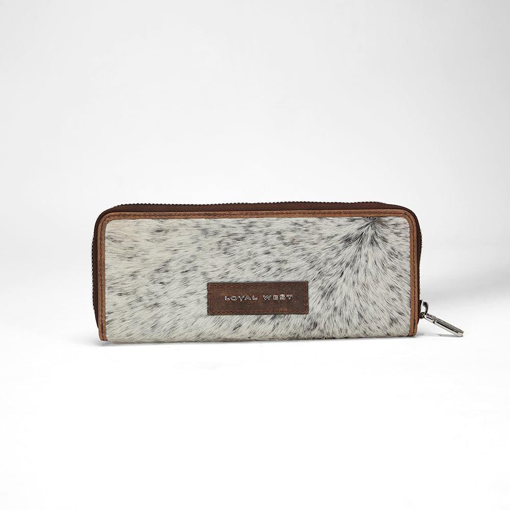 Loyal West RANCH ROAD JEWELERY CASE IN BROWN & WHITE COWHIDE