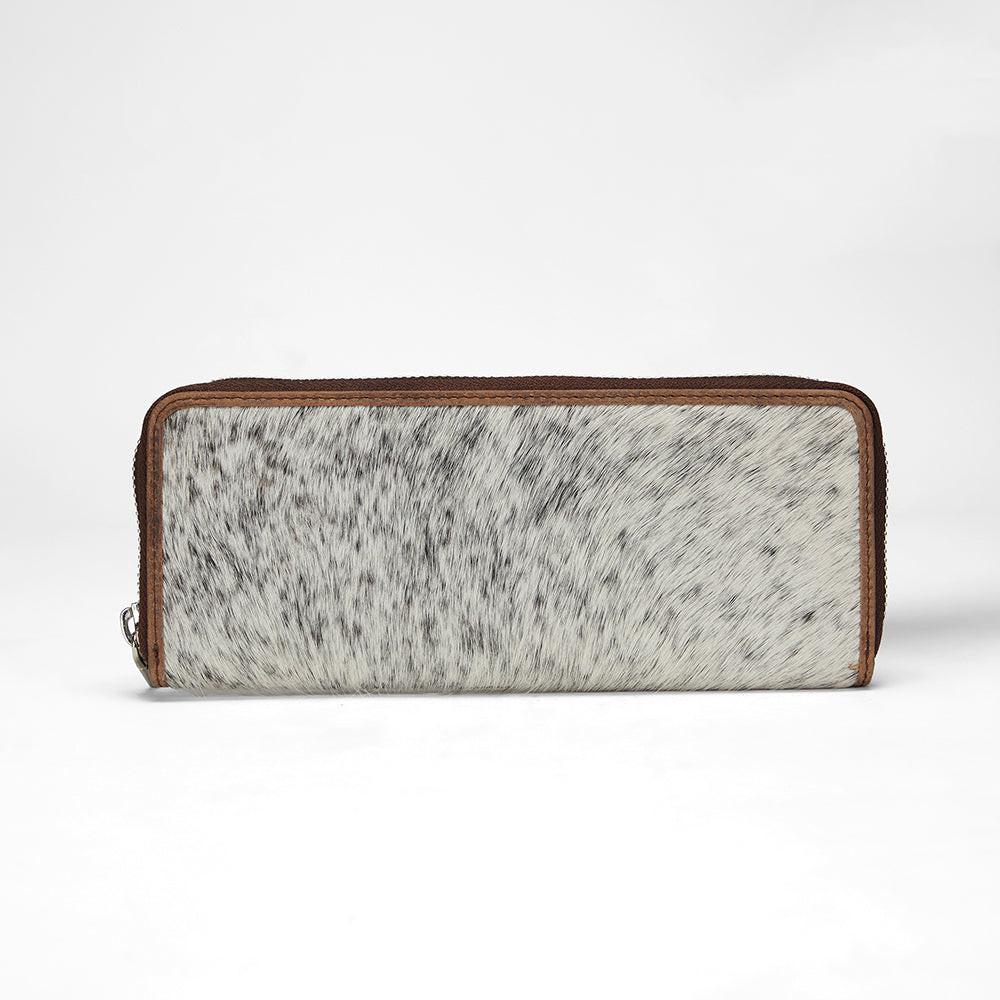 Loyal West RANCH ROAD JEWELERY CASE IN BROWN & WHITE COWHIDE