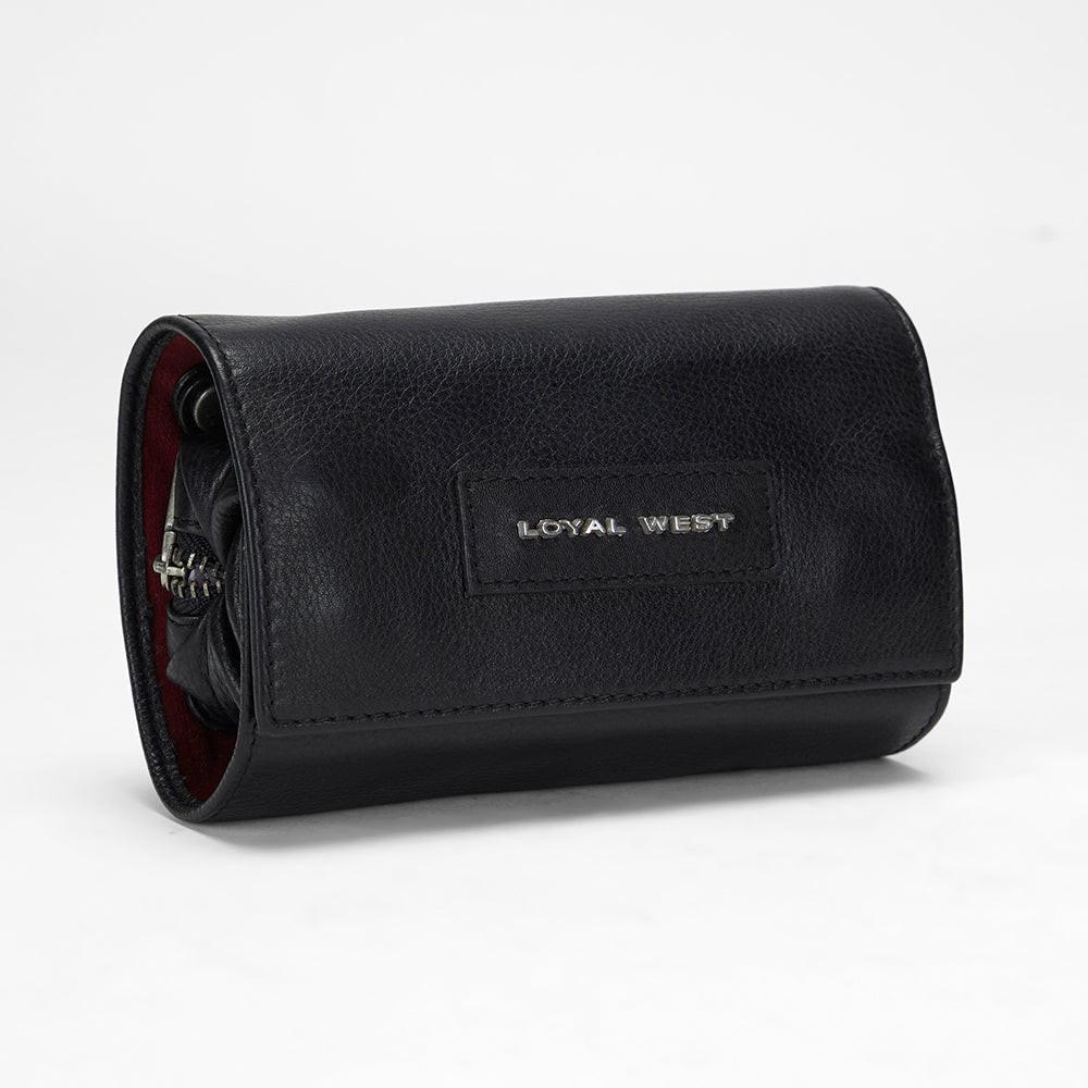 Loyal West CANYON JEWELRY CASE IN CALF LEATHER - BLACK