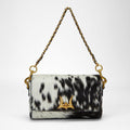 Loyal West SAVI MINI BAG IN BLACK & WHITE COWHIDE