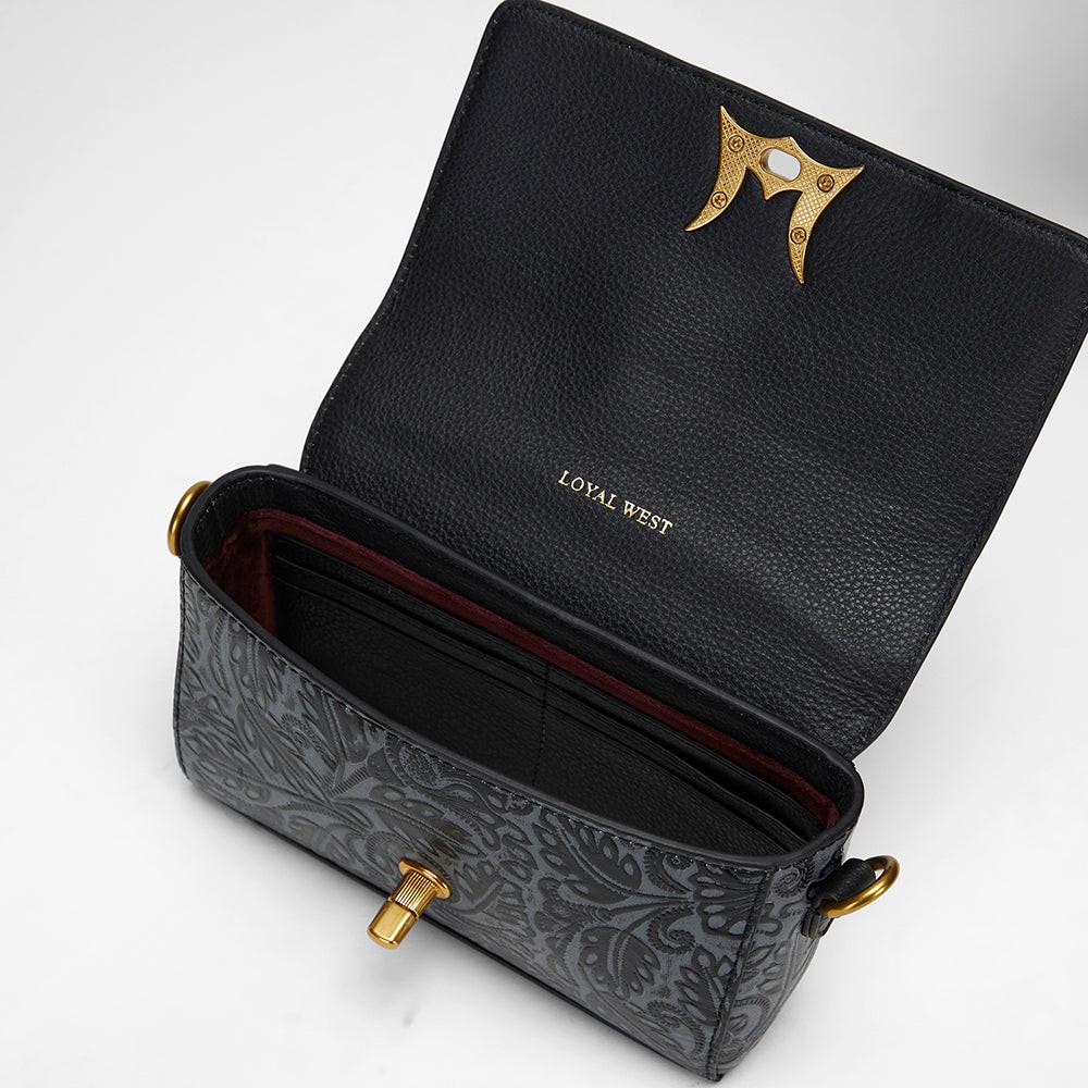 Loyal West SAVI MINI BAG IN  CALF LEATHER - BLACK