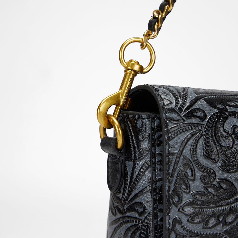 Loyal West SAVI MINI BAG IN  CALF LEATHER - BLACK