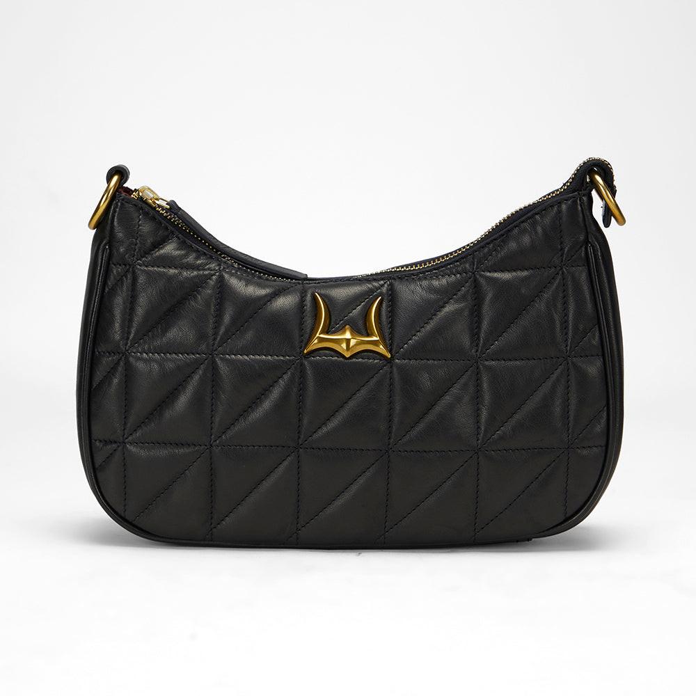 Loyal West JOE QUILTED NAPPA LEATHER BAG-BLACK