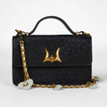 Loyal West HEART CHARM CHAIN IN WHITE CALF LEATHER (2 In 1 Crossbody Chain)