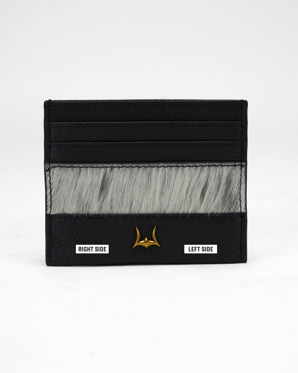 Loyal West SHELL CARD HOLDER IN BLACK & WHITE COWHIDE