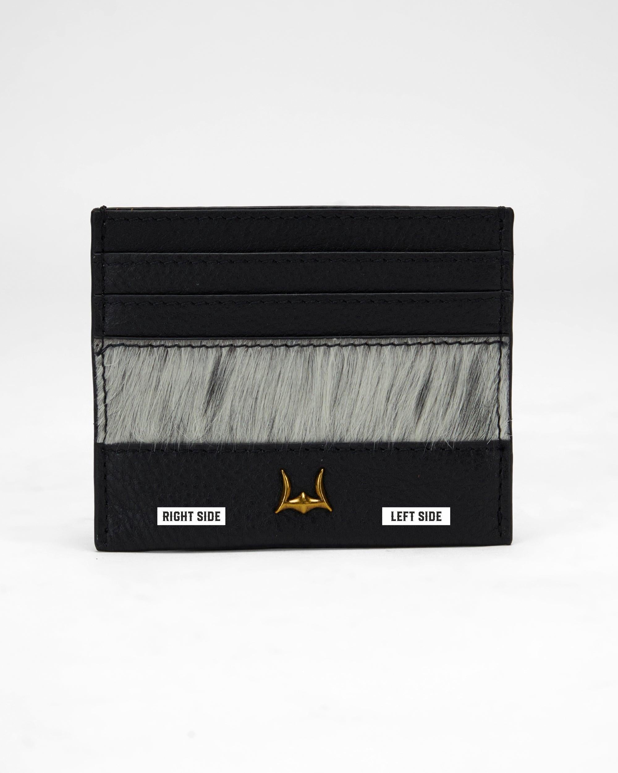 Loyal West SHELL CARD HOLDER IN BLACK & WHITE COWHIDE