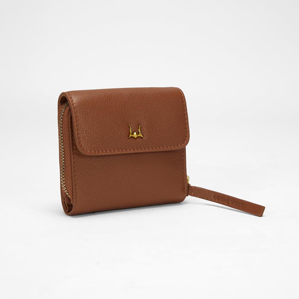 Loyal West SOPHIA CARD HOLDER IN BROWN LEATHER CALFSKIN