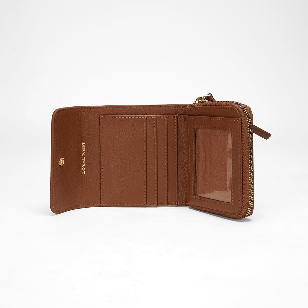 Loyal West SOPHIA CARD HOLDER IN BROWN LEATHER CALFSKIN