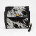Loyal West SOPHIA CARD HOLDER IN BLACK & WHITE COWHIDE
