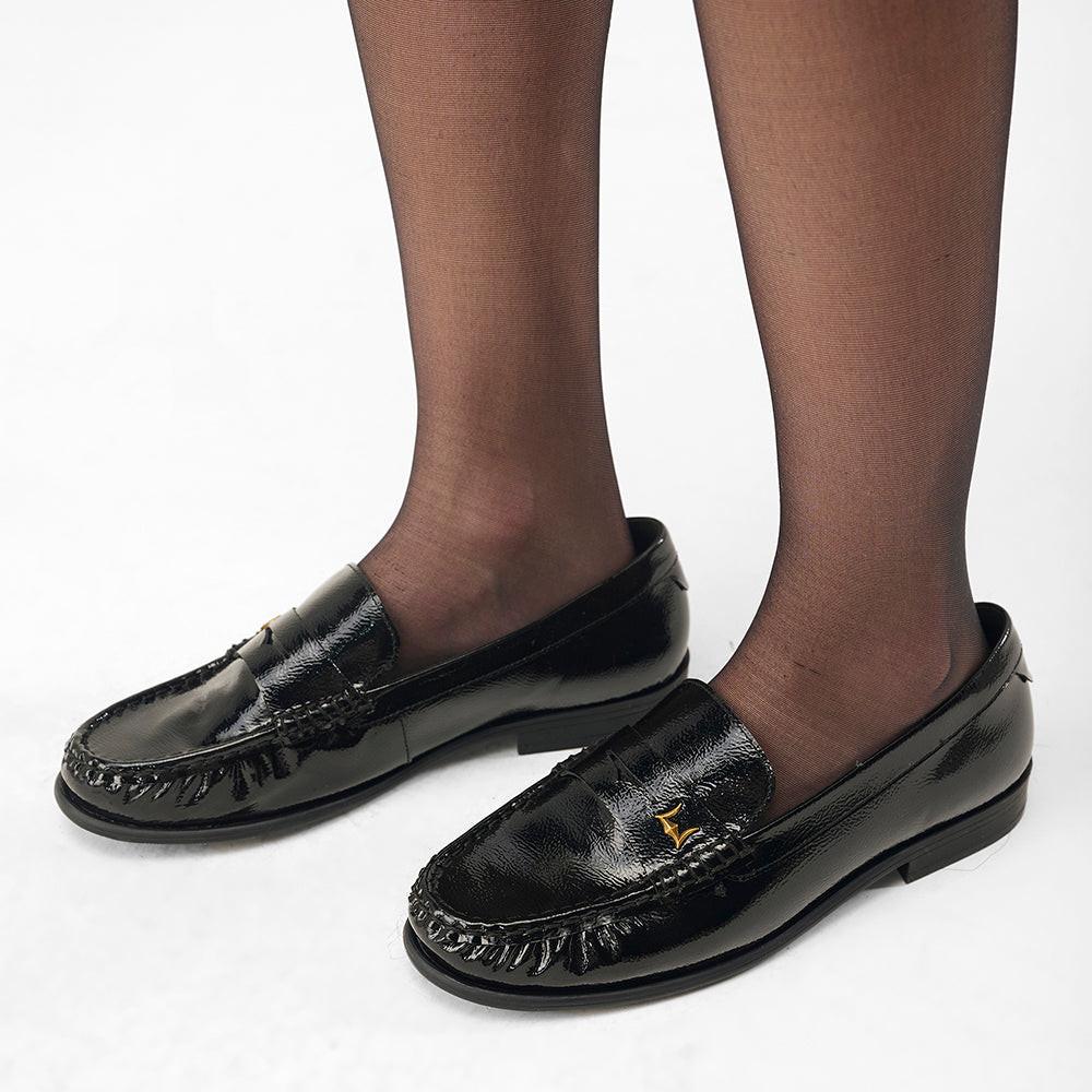 Loyal West LEATHER LOAFERS - BLACK