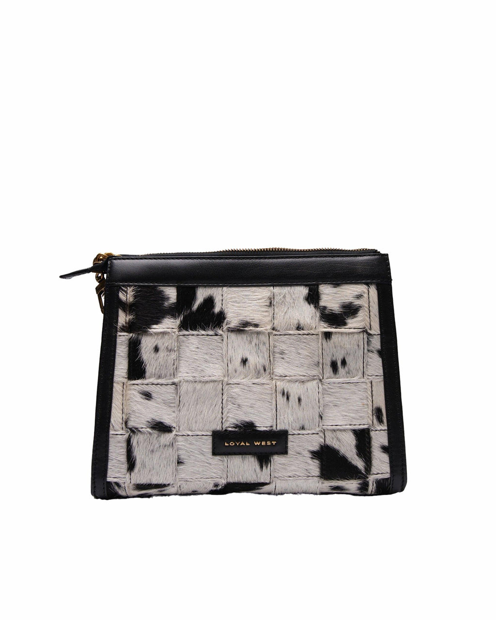 Loyal West SCRAPPY MEDIUM CHAIN BAG IN COWHIDE AND BLACK CALFSKIN