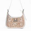 Loyal West DANNIA MEDIUM PURSE - IVORY DUST  HANDTOOLED LEATHER AND CALFSKIN