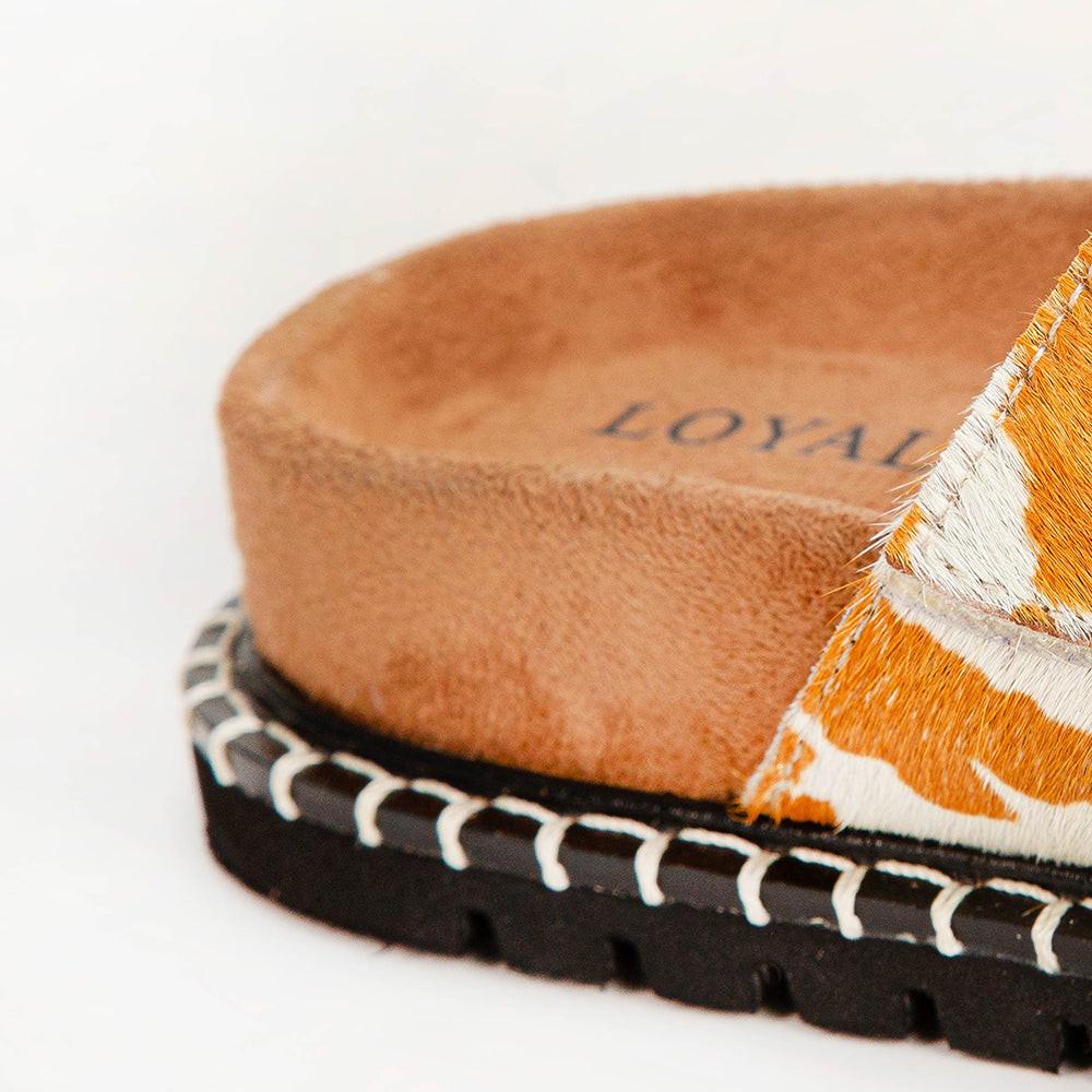 Loyal West Deen Canyon Sandals - Brown And White Cowhide