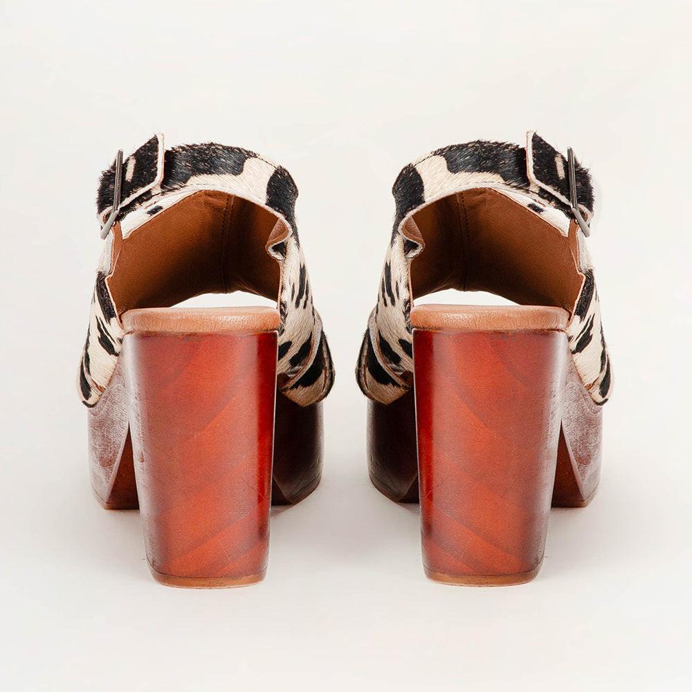 Loyal West Dana sandals - Black And White Cowhide