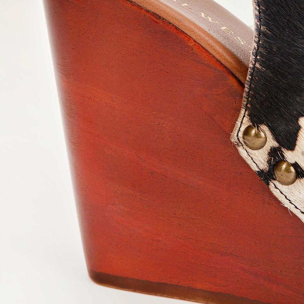 Loyal West Amelia Sandals Black And White Cowhide