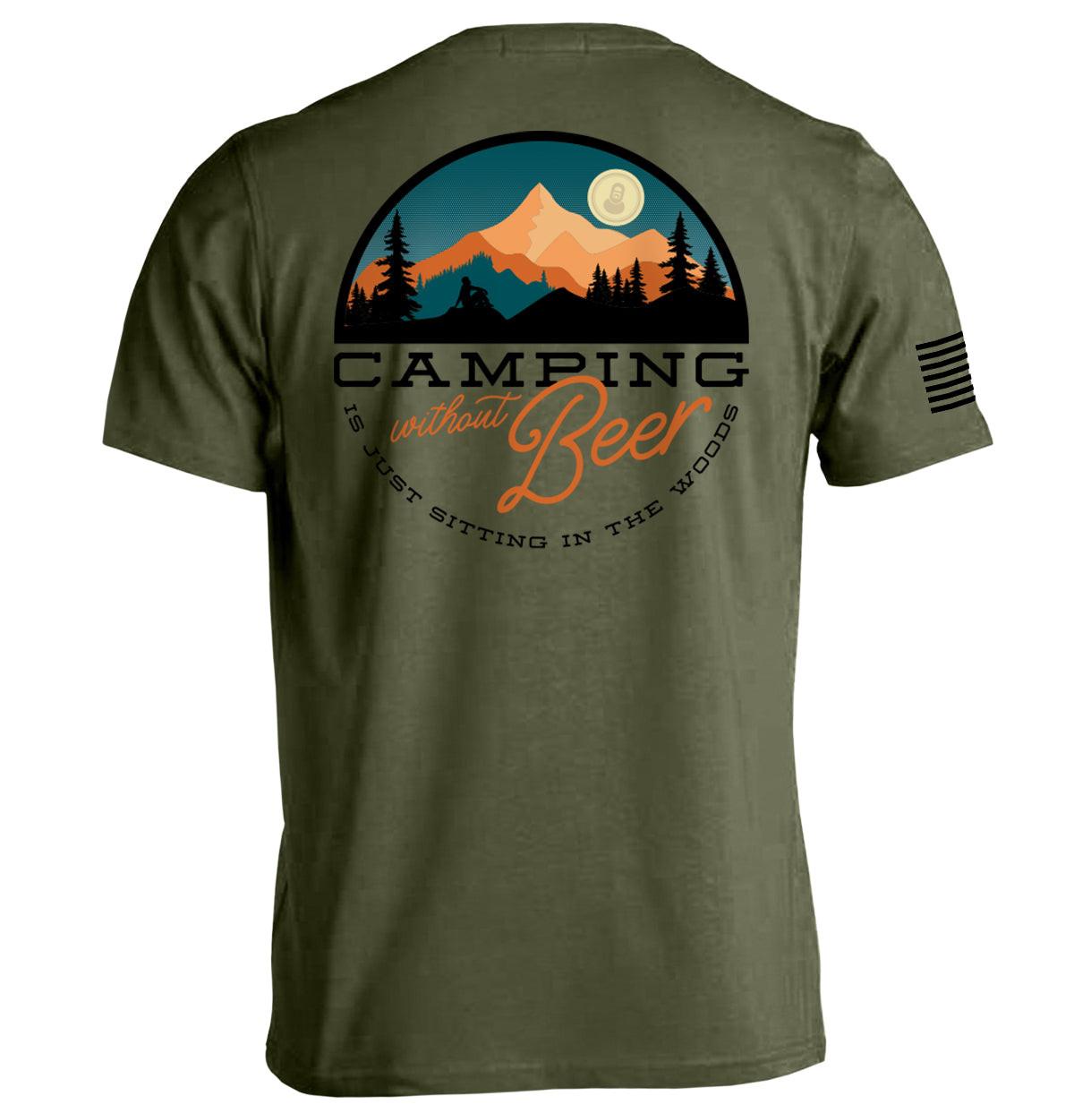 Camping ohne Bier ist einfach nur im Wald sitzen