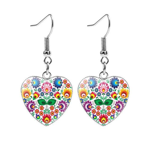 Beautiful Folk Style Heart Earrings