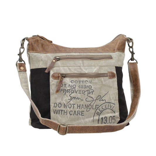 Schultertasche mit doppeltem Reißverschluss