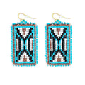 Protection Sheild Beaded Earring In Turquoise