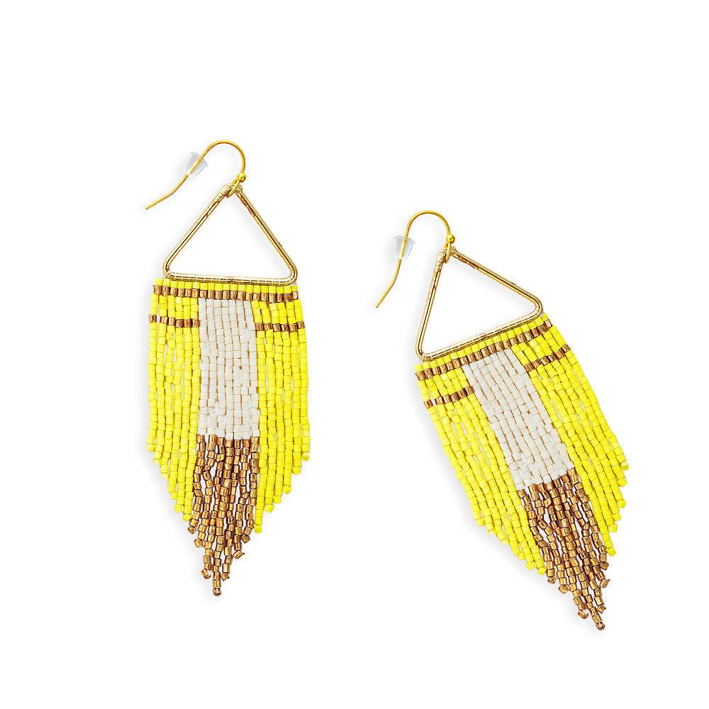 Horizon Sight Beaded Earrings In Yellow