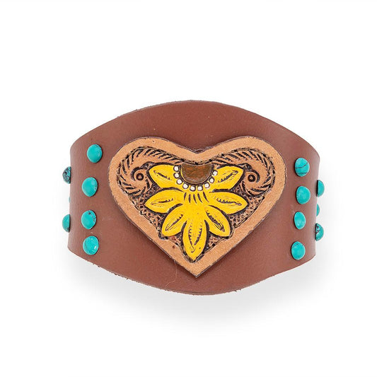 Lederarmband „Evening's Bloom“