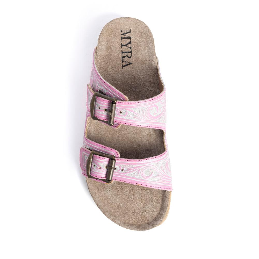 Las Vistas Rosas Hand-tooled Sandals
