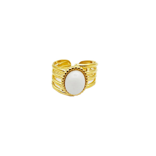 Acht-Band-Ring in Gold und Weiß