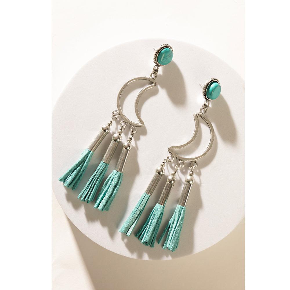 Radiant Moon Earrings In Blue