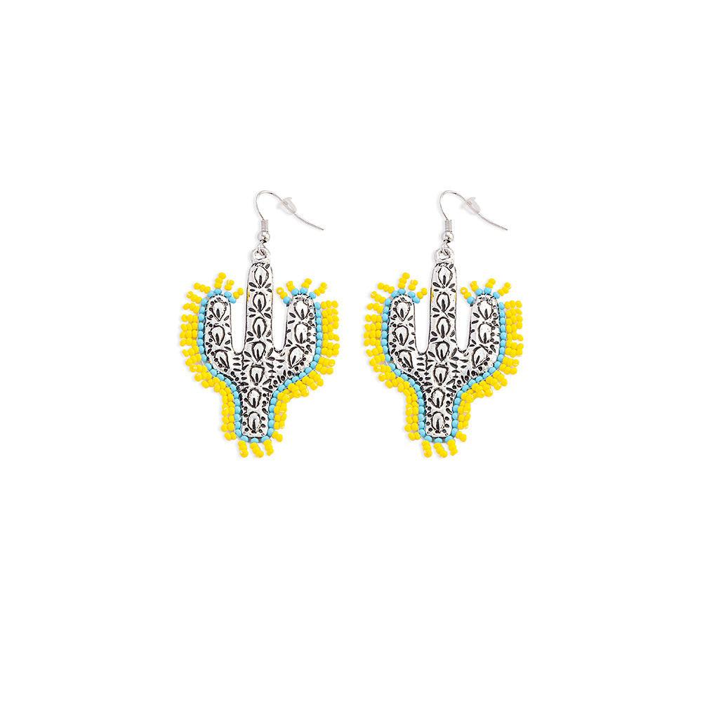 Radiant Saguaros Earrings In Yellow