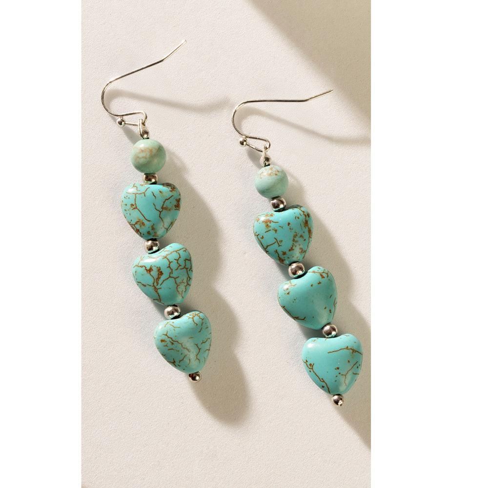 Flowing Hearts Earrings In Blue