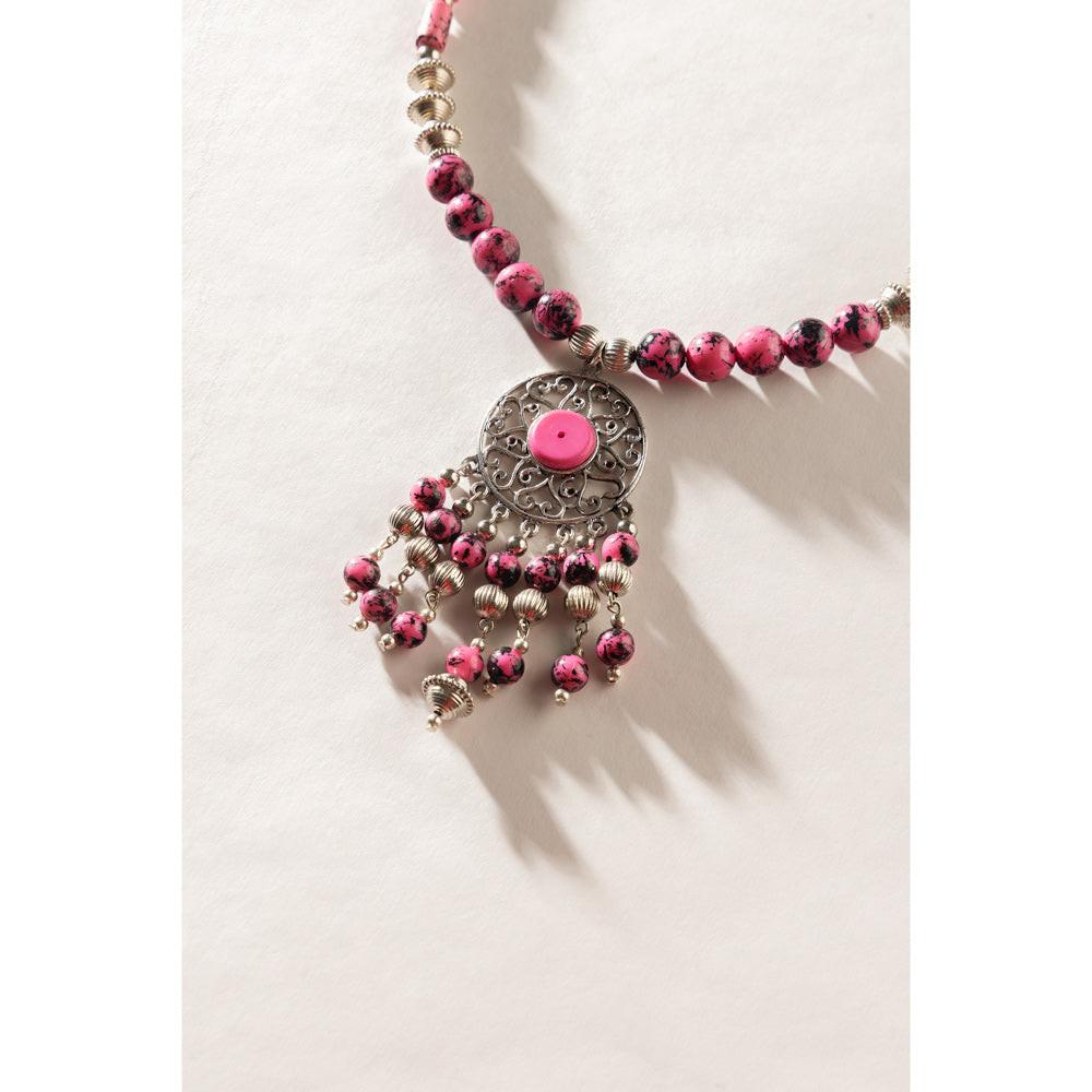 Luxi Concho Necklace In Pink