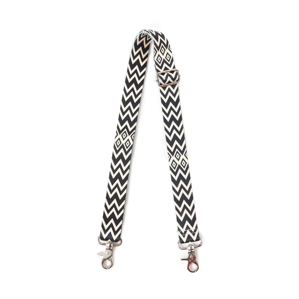 Geometric Vista Accessory Strap In Black and White