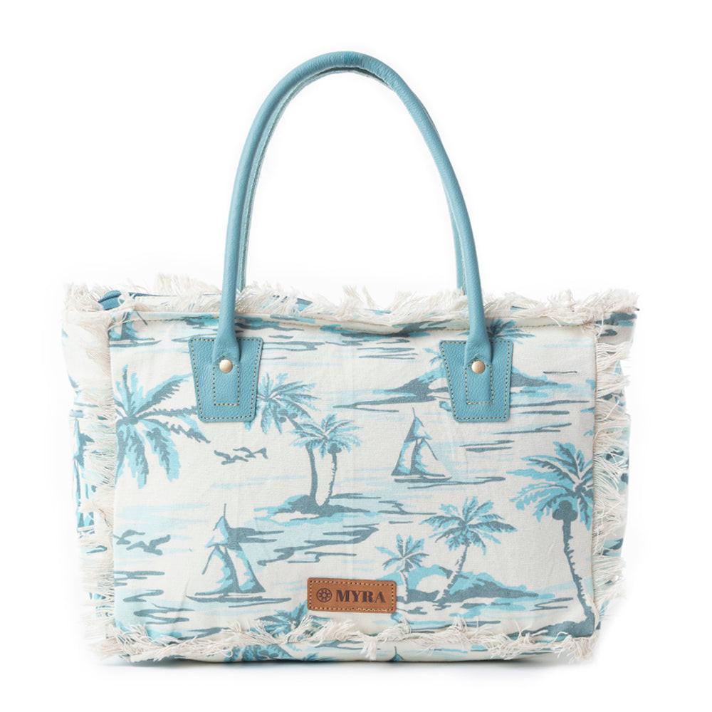 Saint Tropez Tote Bag In Green & White