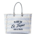 Saint Tropez Weekender Bag In White & Sky Blue