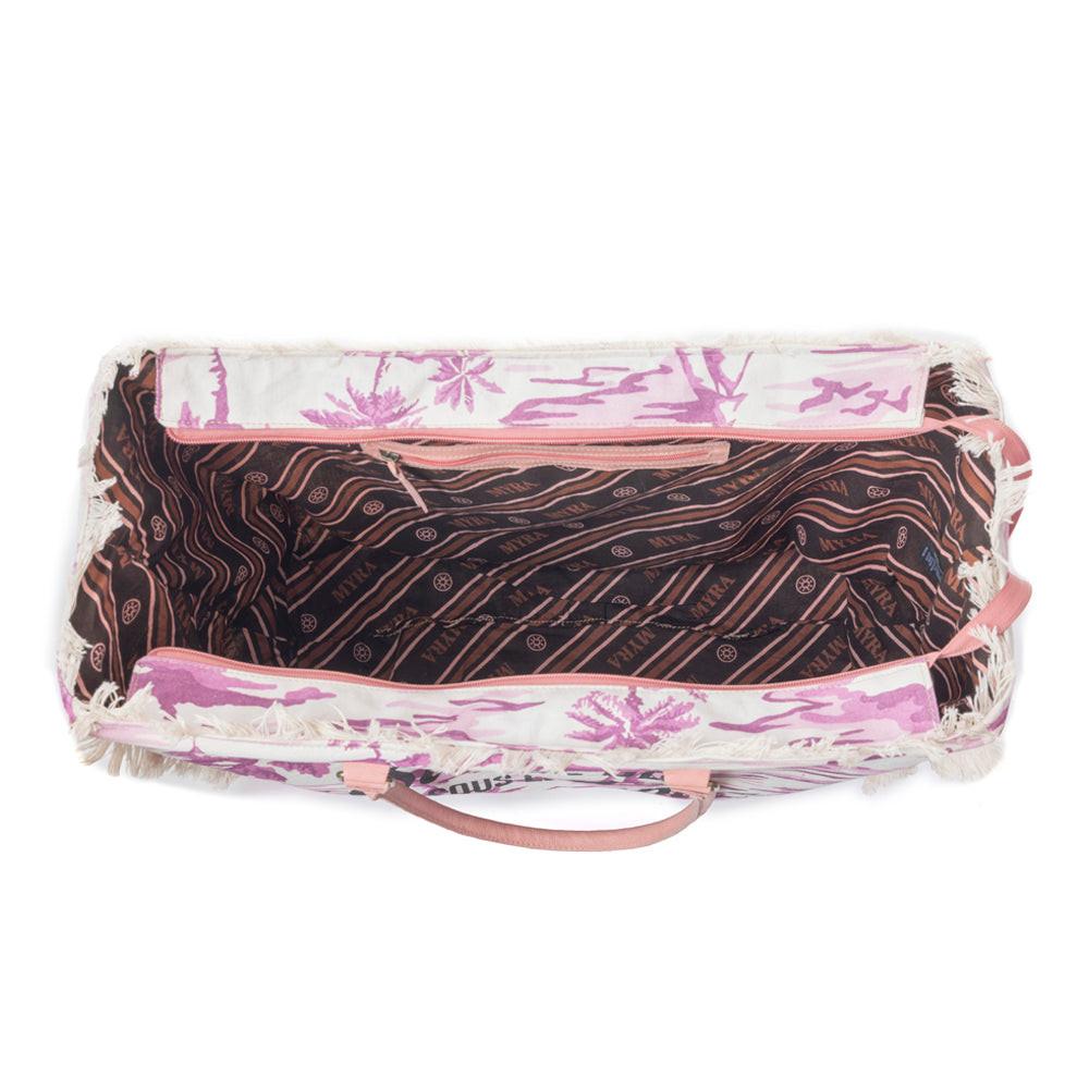 Saint Tropez Weekender Bag In White & Purple