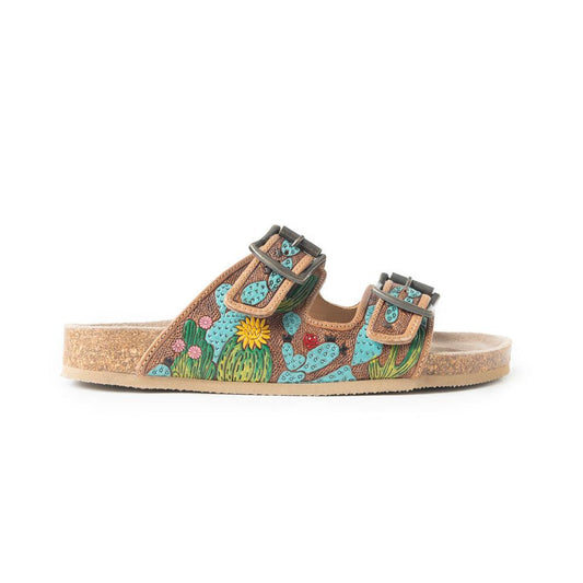 Sandalen „Falling Feather“ in Grün und Braun