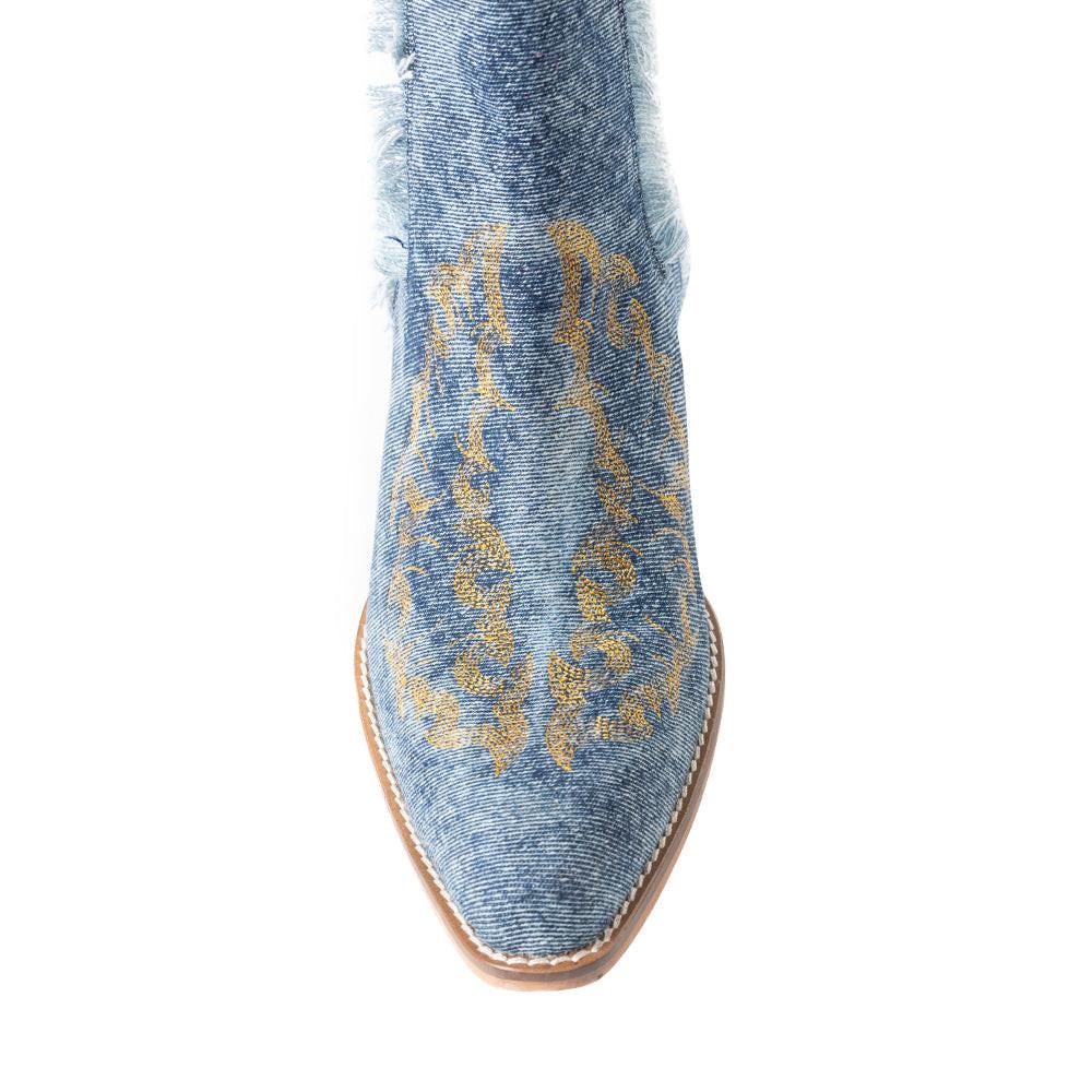 Dearling Ranch Booties In Denim Blue