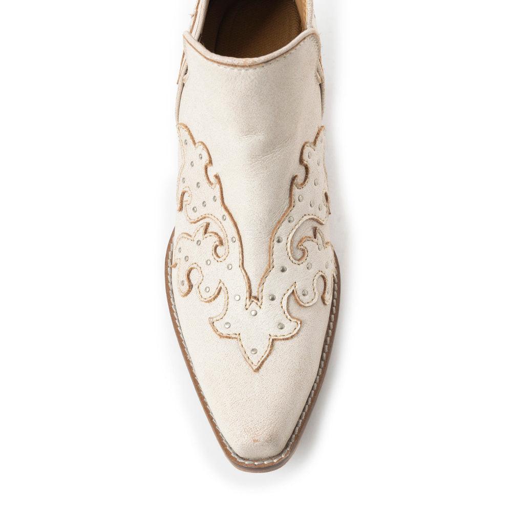 Twin Forks Booties In Crackle White