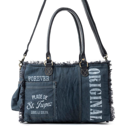 Coastal Steel Upcycled Tote in Blau