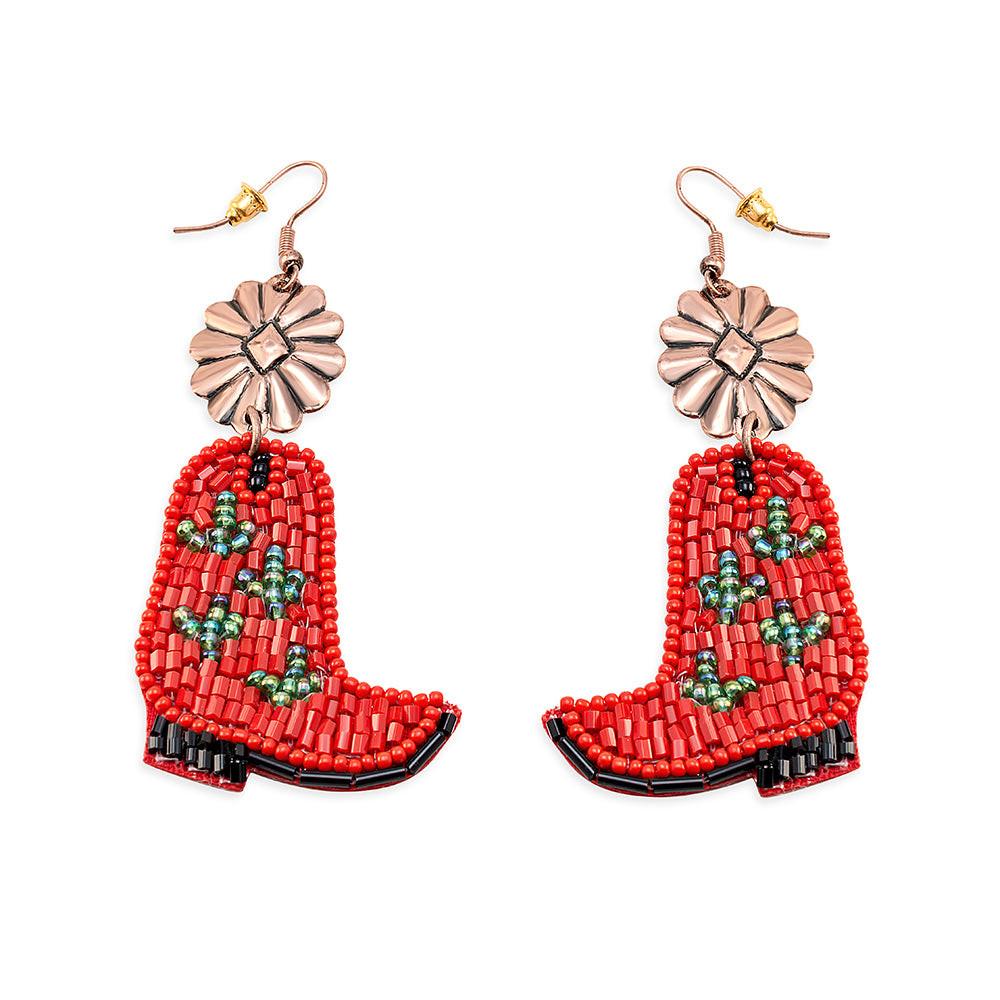 Cactus Rose Boot Earrings