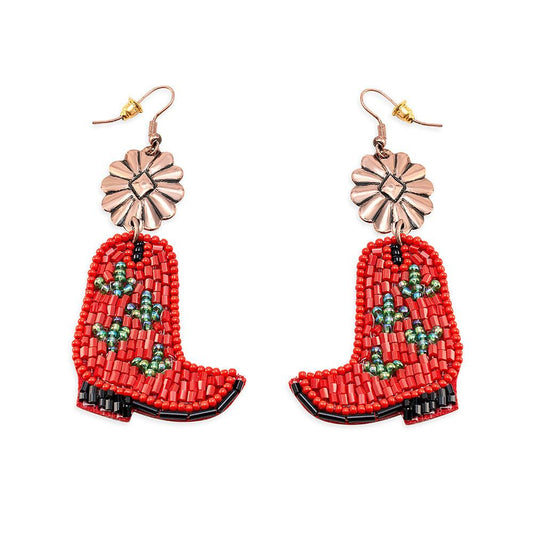 Cactus Rose Boot Earrings