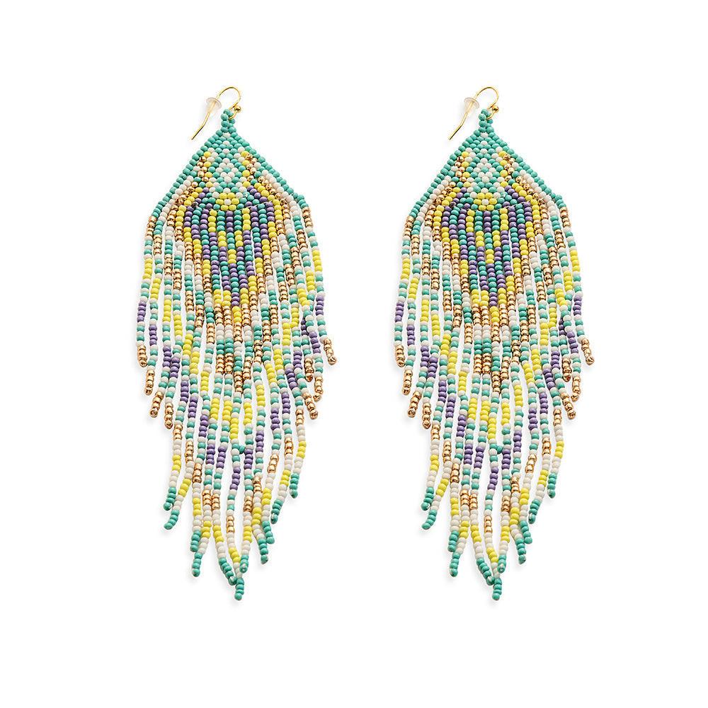 Lonanna Beaded Earrings In Green