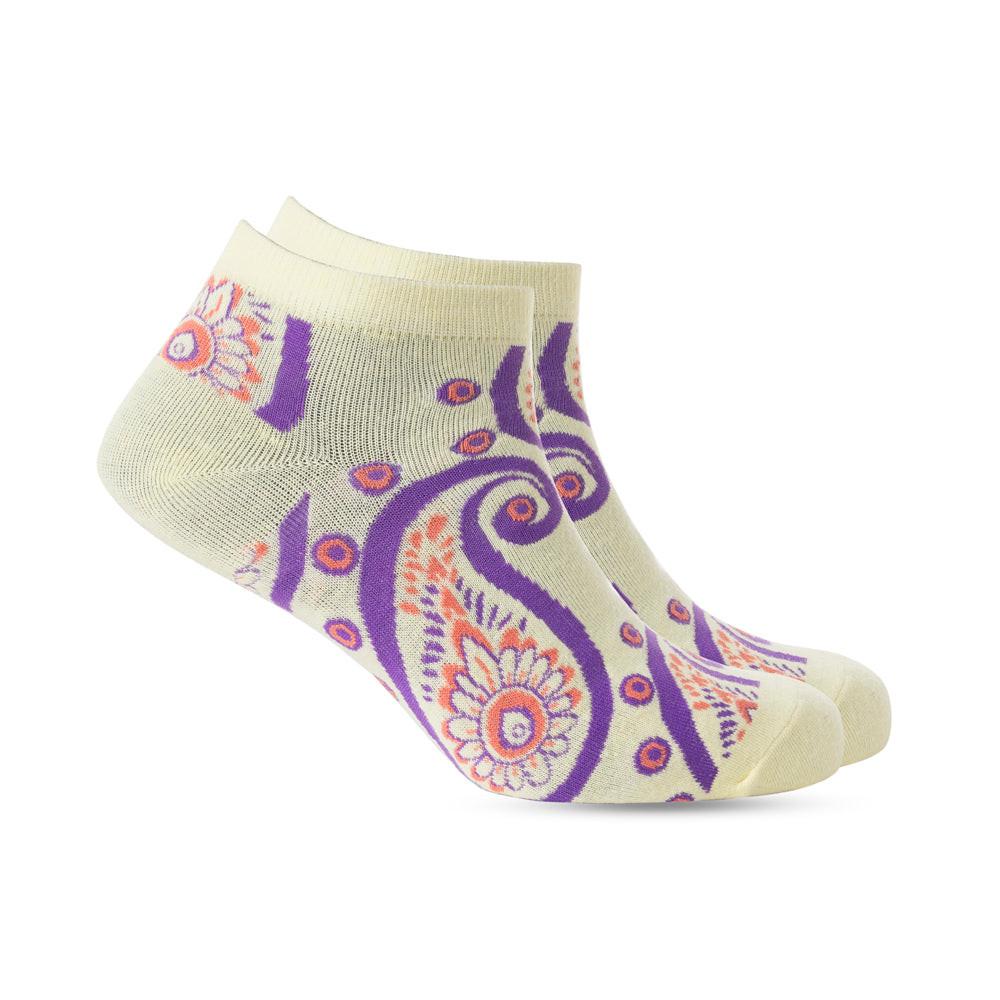 Sunshine Swirl Suzie Ankle Socks In Cream