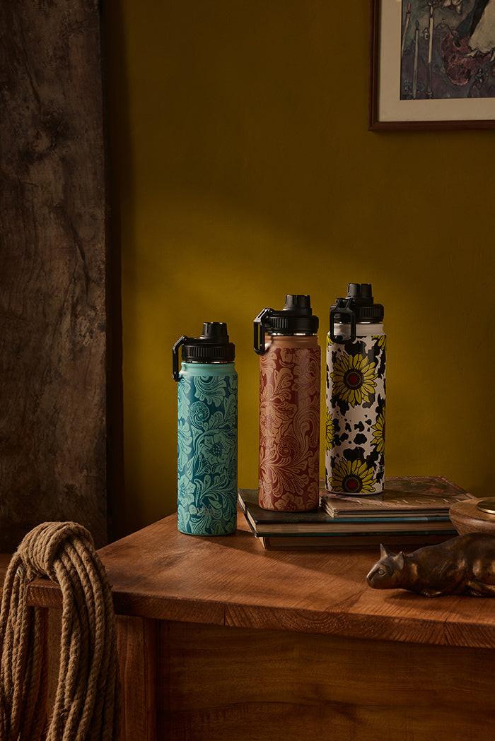Moo & Bloom Stainless Steel Water Bottle in Sunflower Yellow